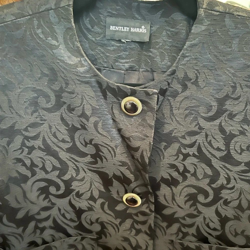 Baroque black print blazer cropped jacket S/M - Picture 3 of 5